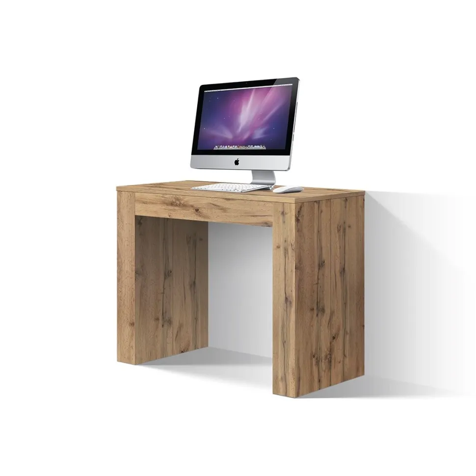 Tavolo Consolle allungabile in nobilitato Rovere Rustico modello Easy fino a 3 metri