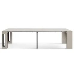 Tavolo Consolle allungabile in nobilitato con vano porta allunghe Olmo Perla modello Flame fino a 3 metri