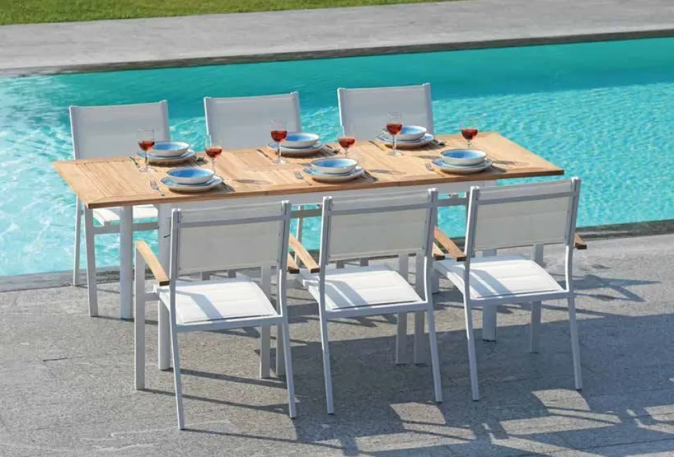 Tavolo da Giardino Allungabile Fuerteventura 150/210x90 cm allungo a farfalla