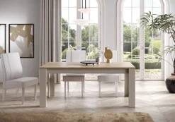 Tavolo da pranzo fisso 180x90 in finitura Cashmere e Cadiz