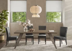 Tavolo fisso con gambe in metallo linea Oscar finitura Rovere mercure e Bronzo disponibile in 2 misure