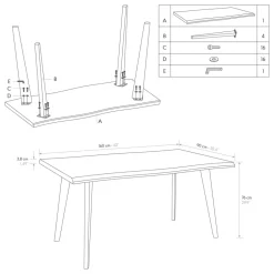 Tavolo fisso con piano profilo ondulato Master