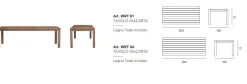 Tavolo Fisso da Esterno Giacarta in Teak Riciclato disponibile in 2 Misure