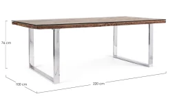 Tavolo fisso in legno massello Stanton disponibile in 2 misure
