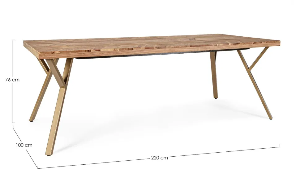 Tavolo fisso in legno massello Raida disponibile in 2 misure