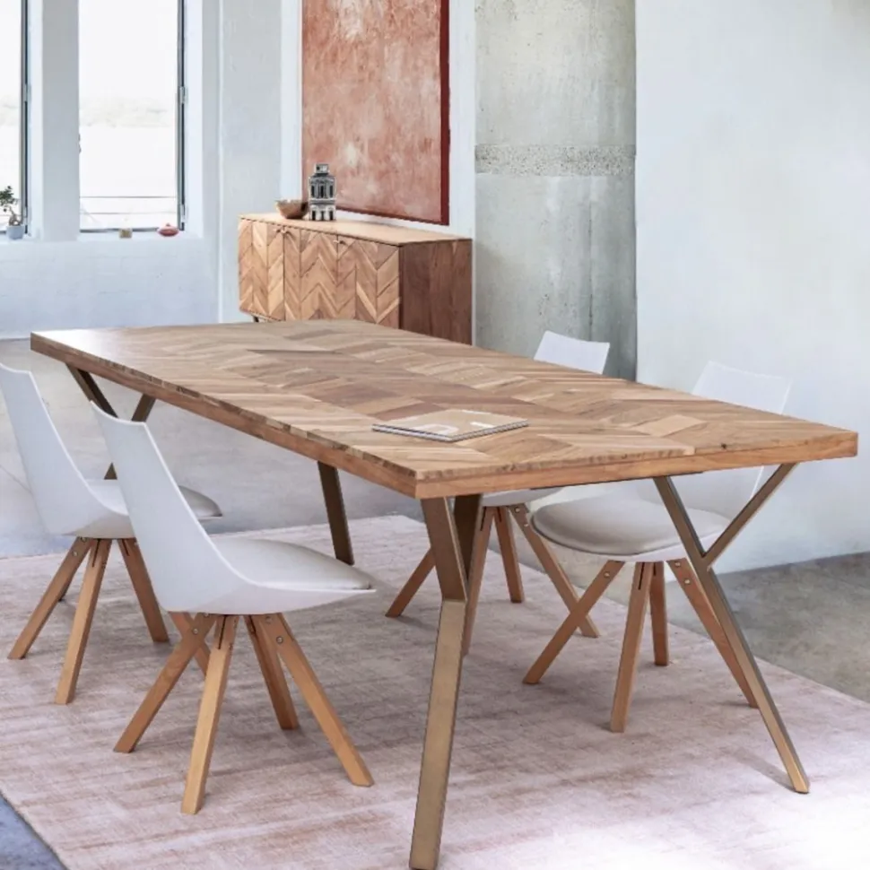 Tavolo fisso in legno massello Raida disponibile in 2 misure