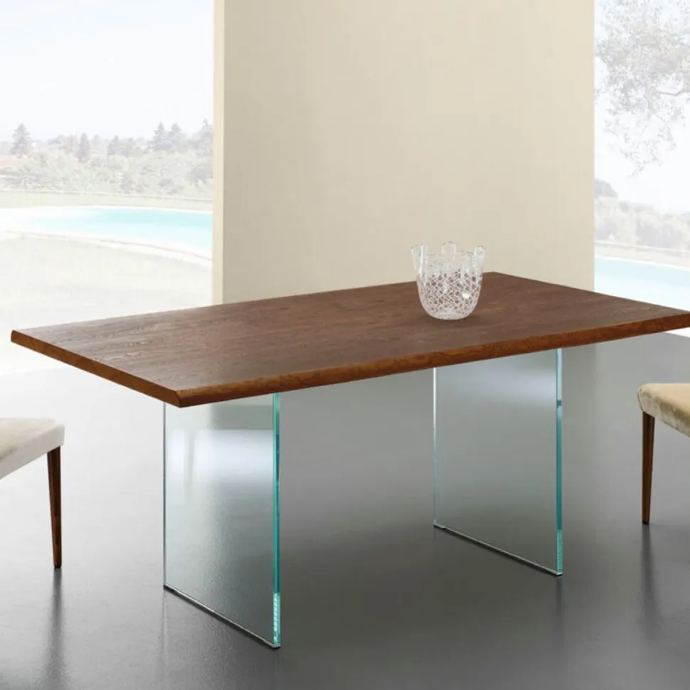 Tavolo fisso Triade 160x90 cm piano in rovere disponibile in 3 misure