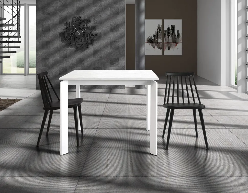 Tavolo Fit bianco 90x90 allungabile