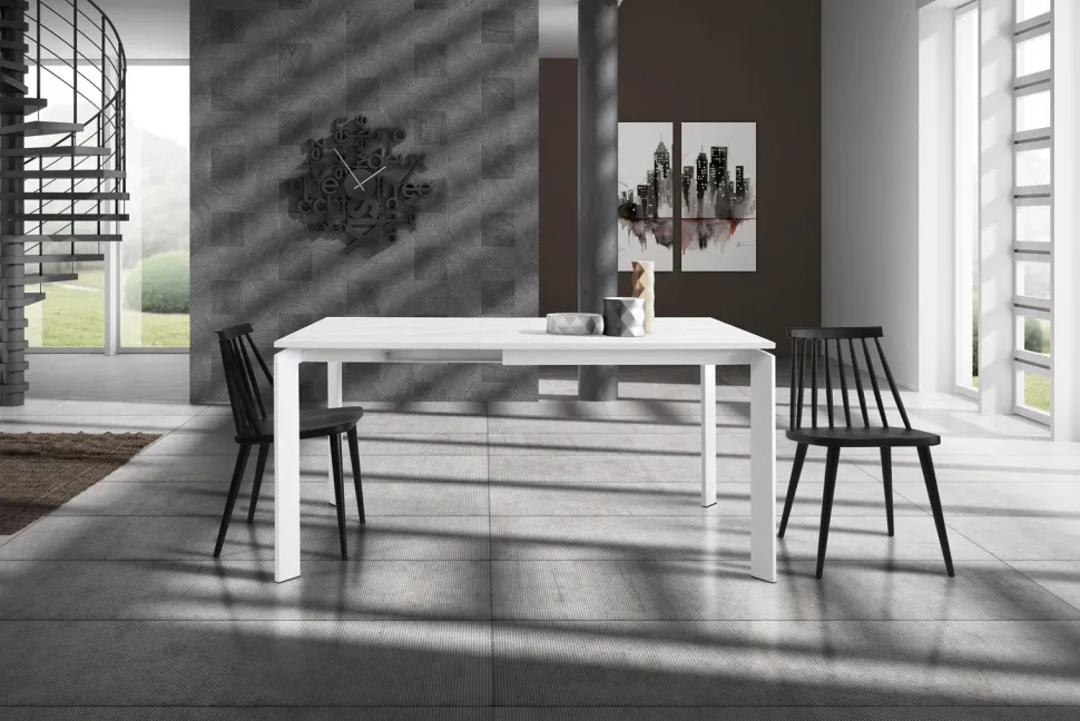 Tavolo Fit bianco 90x90 allungabile