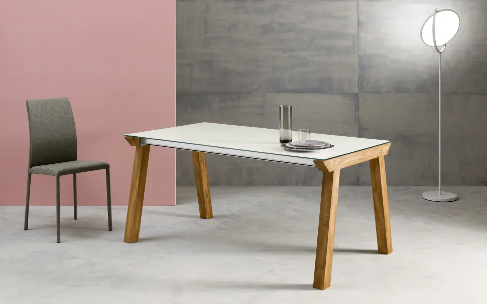Tavolo Genius con piano in Vetro 160 x 85