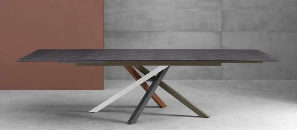 Tavolo Kubo con piano in Vetro 180 x100