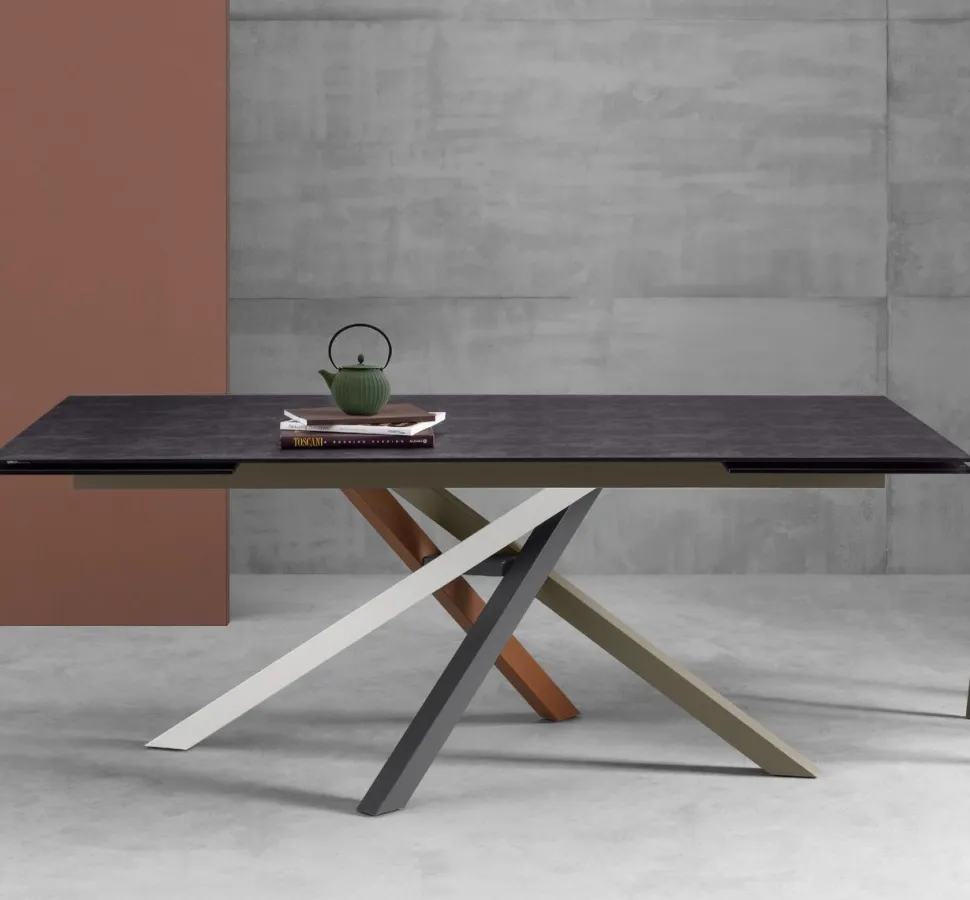 Tavolo Kubo con piano in Vetro 180 x100