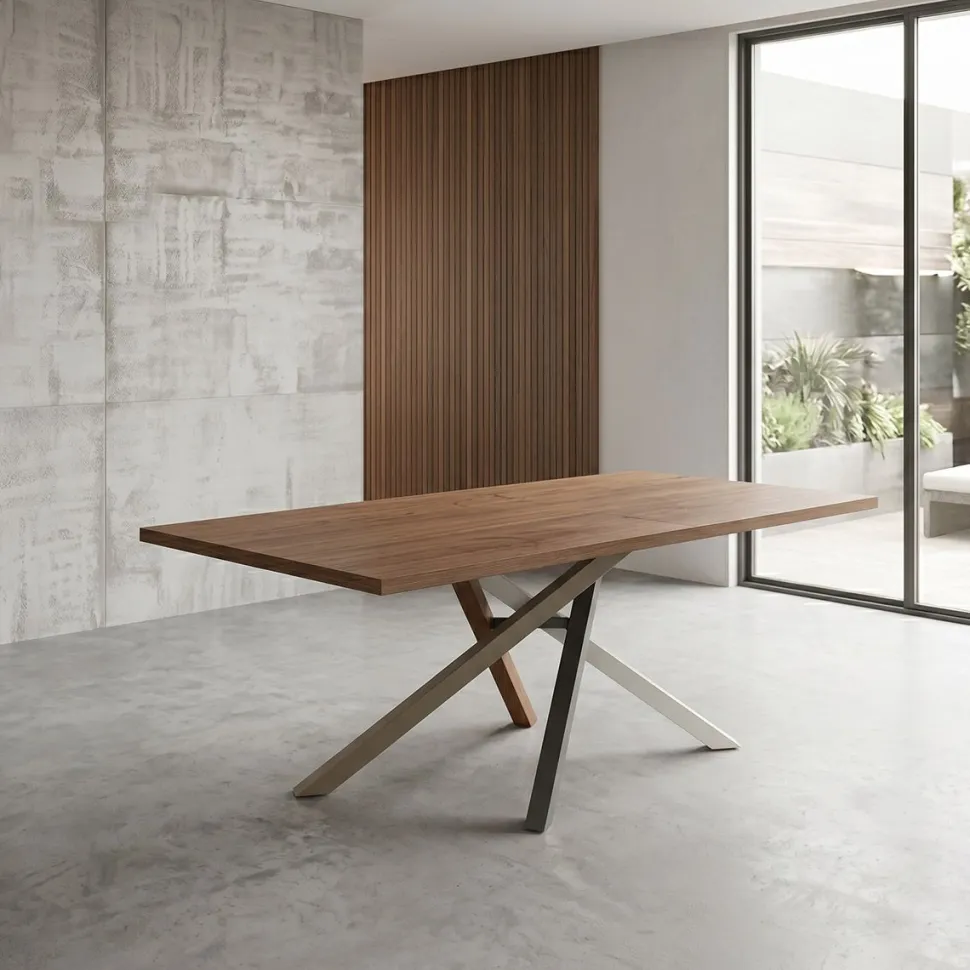 Tavolo Moderno Kreo (160x90 cm) - Piano in Laminato Personalizzabile