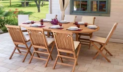 Tavolo Ovale Allungabile Alicudi in Legno di Teak 180/240 x 120 cm