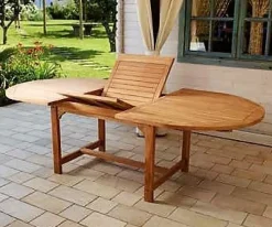 Tavolo Ovale Allungabile Alicudi in Legno di Teak 180/240 x 120 cm