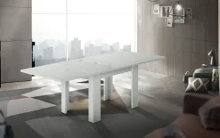 Tavolo raddoppiabile a libro 90x90 finitura Larice Bianco