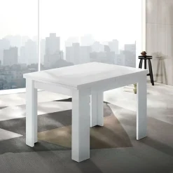 Tavolo raddoppiabile a libro 90x90 finitura Bianco Lucido