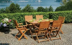 Tavolo Rettangolare Pieghevole Castiglione in Legno di Acacia 140 x 80 cm