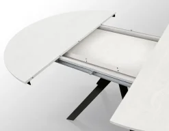 Tavolo rotondo allungabile con piano in nobilitato finitura Bianco Frassino Roxy