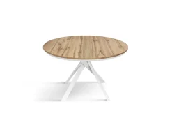 Tavolo rotondo allungabile con piano in nobilitato finitura Rovere rustico Roxy
