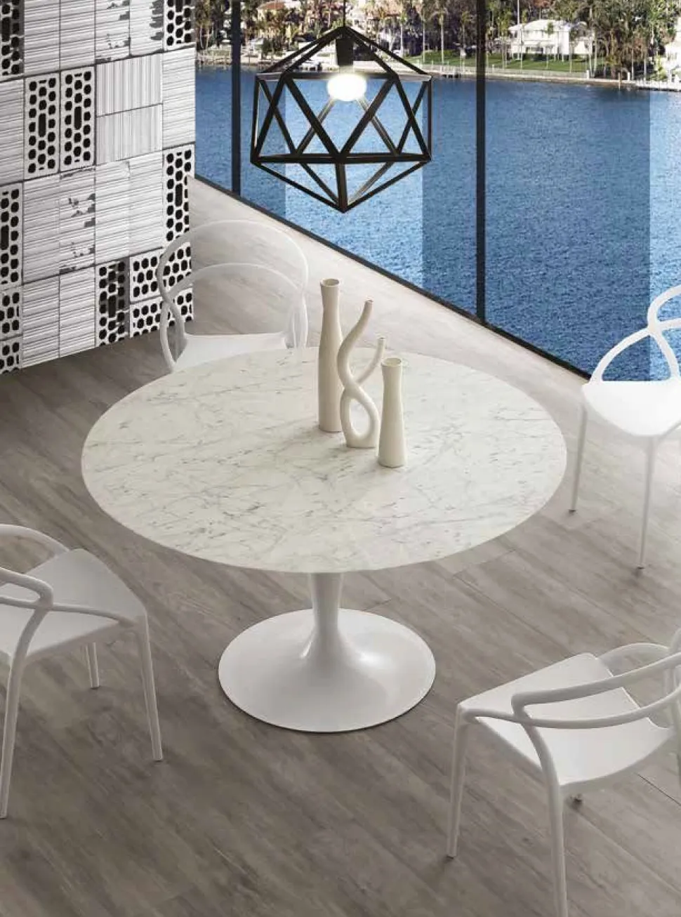 Tavolo rotondo Island Marble
