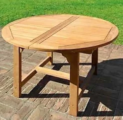 Tavolo Tondo Allungabile Capraia in Teak 120/170 x 120 cm