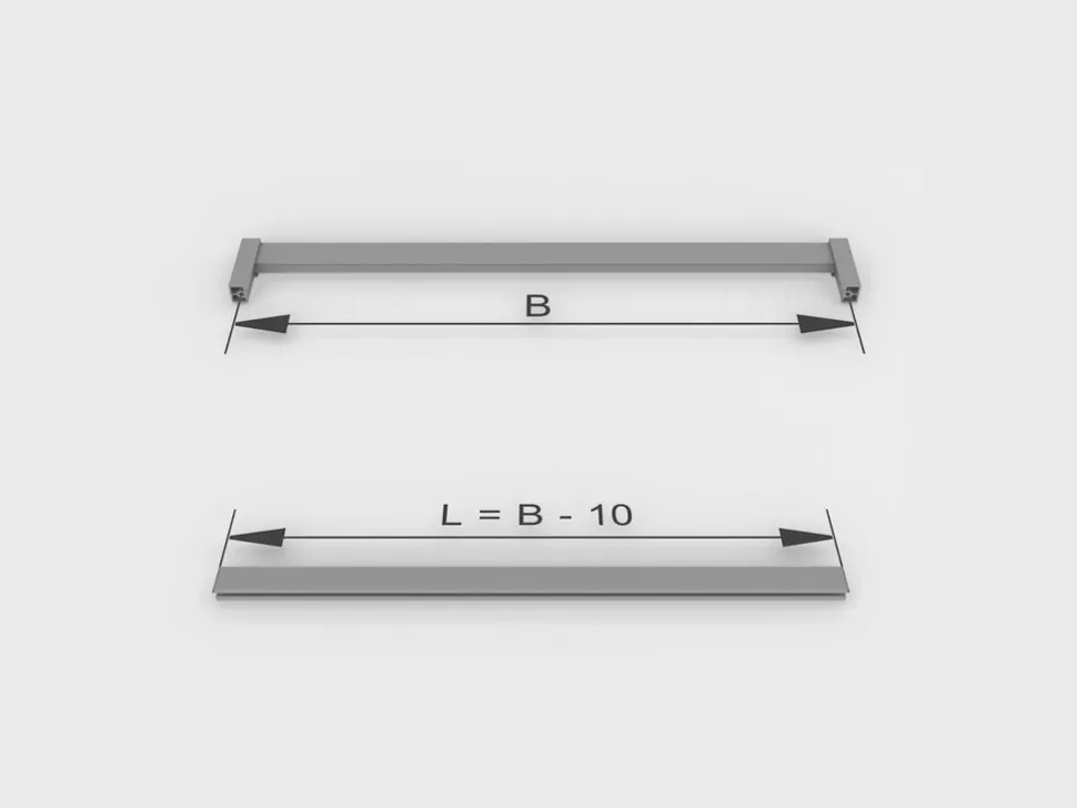Tubi per armadio Luxe con staffe, Alluminio e Tecnoplastica,disponibile in 2 misure e 2 colori