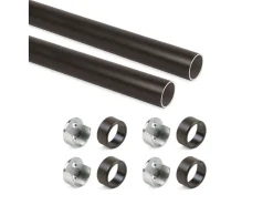 Tubi per armadi rotonde D.28mm con staffe, Alluminio e Zama, disponibile in 2 misure e 3 colori