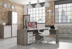 Ufficio completo in finitura Rovere Tartufo e Bianco Laccato II