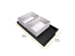 Vassoio estraibile regolabile con chiusura soft per armadi disponibile in 2 colori e 3 misure