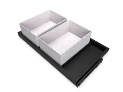 Vassoio estraibile regolabile con chiusura soft per armadi disponibile in 2 colori e 3 misure