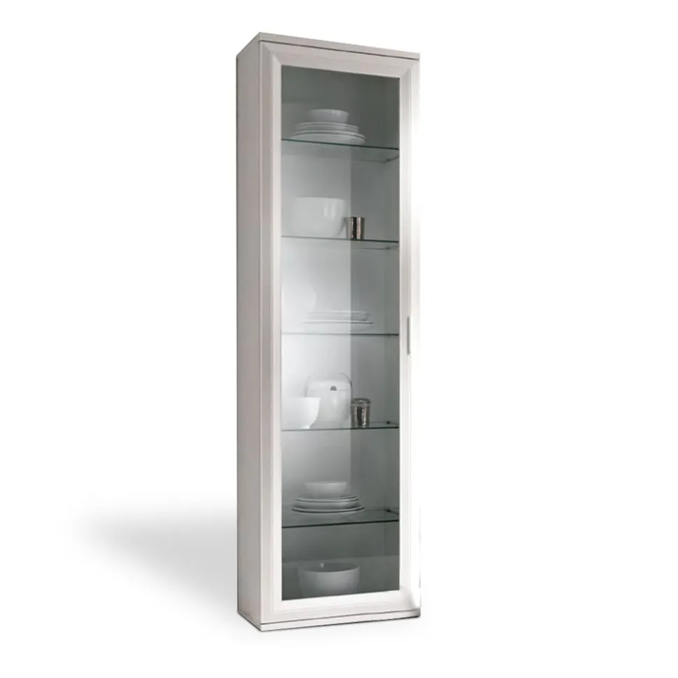Vetrina 1 anta a telaio linea Prevaling disponibile in vari colori