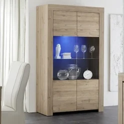 Vetrina 2 ante linea Clear in Rovere Cadiz