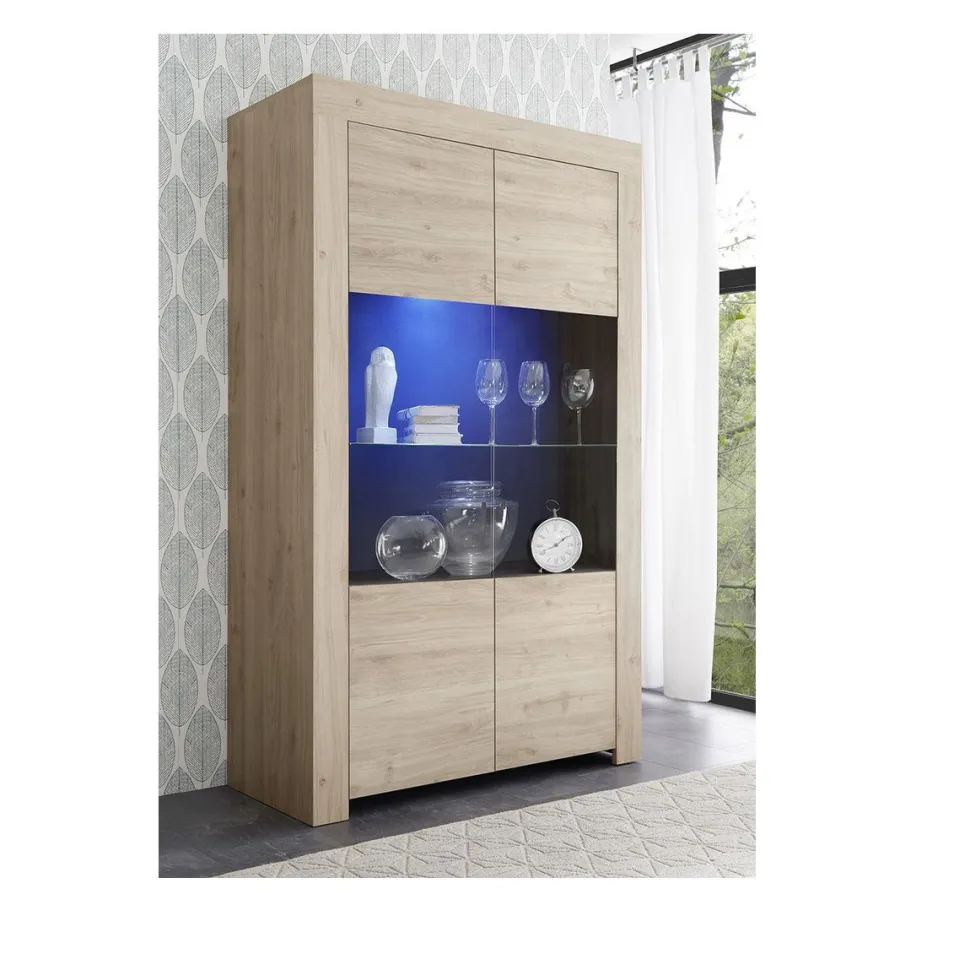 Vetrina 2 ante linea Clear in Rovere Cadiz