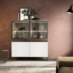 Vetrina Gisa linea Domino in Noce Bianco e Brunito