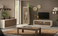 Vetrina moderna Cashmere e Rovere Mercure 1 anta battente linea Eos