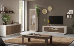 Vetrina moderna Cashmere e Rovere Mercure 1 anta battente linea Eos