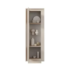 Vetrina moderna finitura Cashmere 1 anta battente linea Eos
