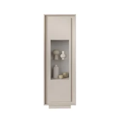 Vetrina moderna finitura Cashmere 1 anta battente linea Eos
