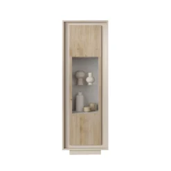 Vetrina moderna Rovere Cadiz e Cashmere 1 anta battente linea Eos