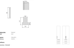 Zona studio moderna con armadio 2 ante, scrivania e mensole in Bianco Opaco, Noce Biondo e Grigio Seta disponibile in 2 misure
